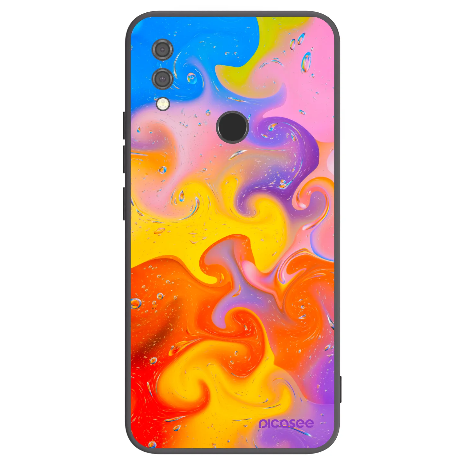 Picasee crna silikonska maskica za Xiaomi Redmi Note 7 - Bubbles