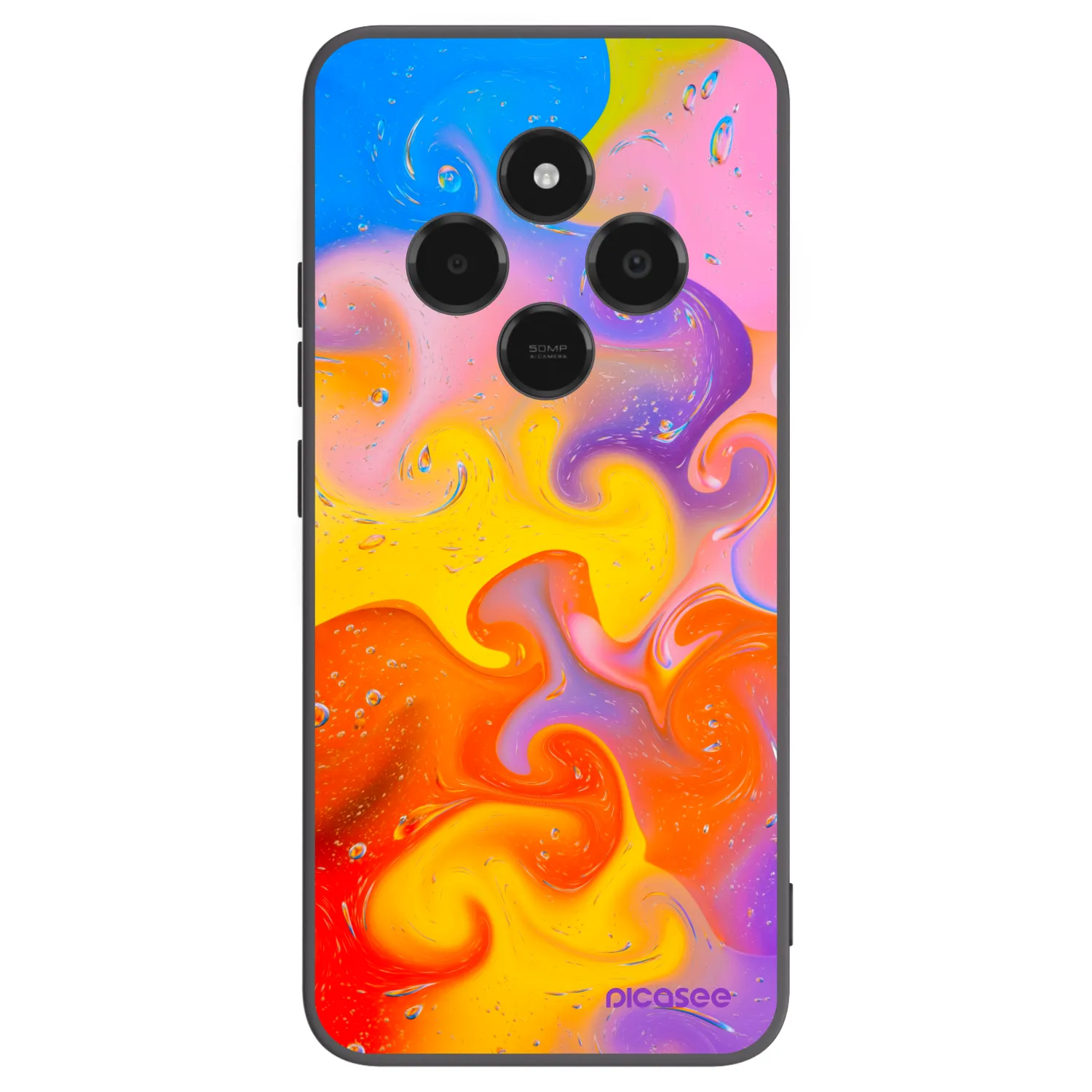 Picasee crna silikonska maskica za Xiaomi Poco C75 - Bubbles