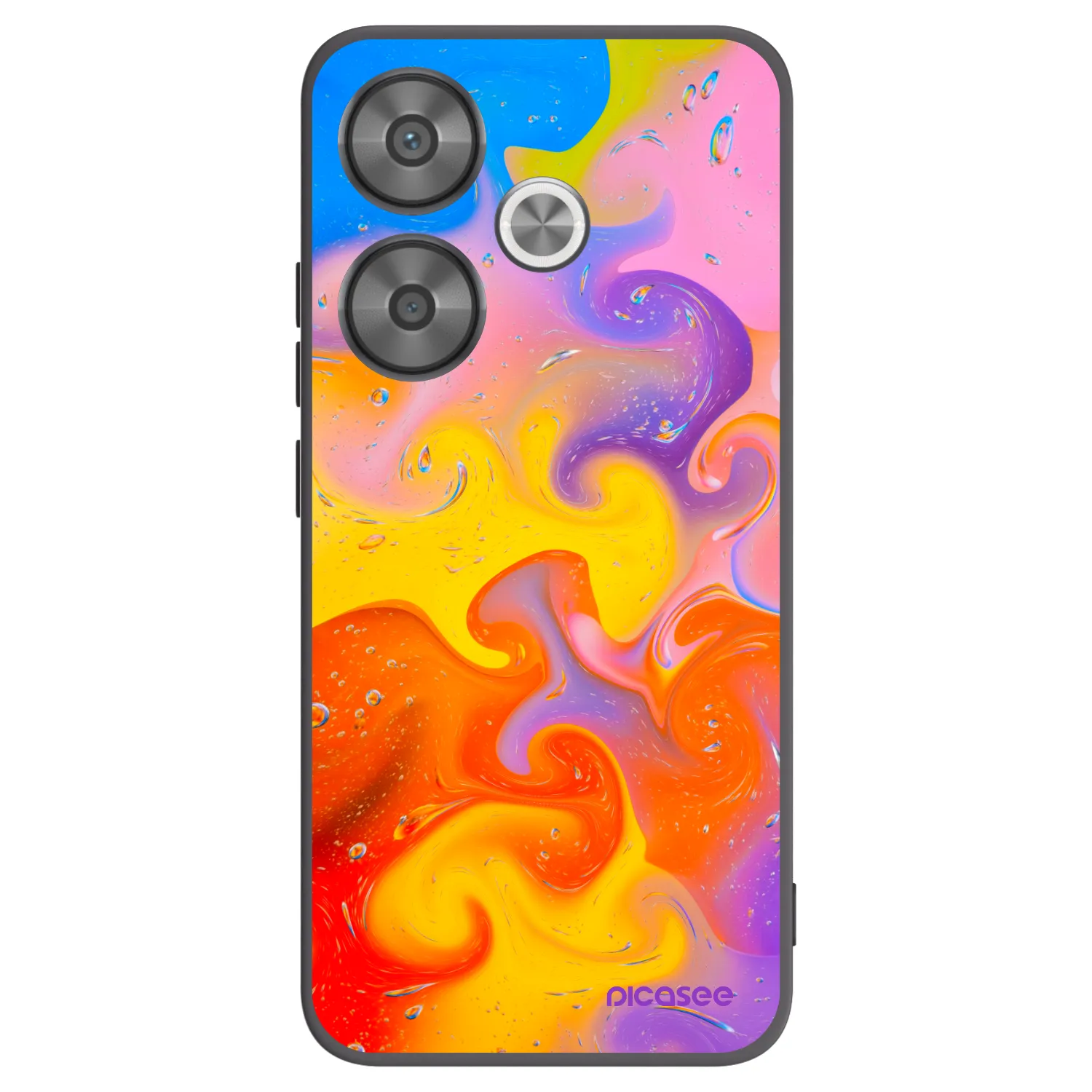 Picasee crna silikonska maskica za Xiaomi Poco F6 - Bubbles