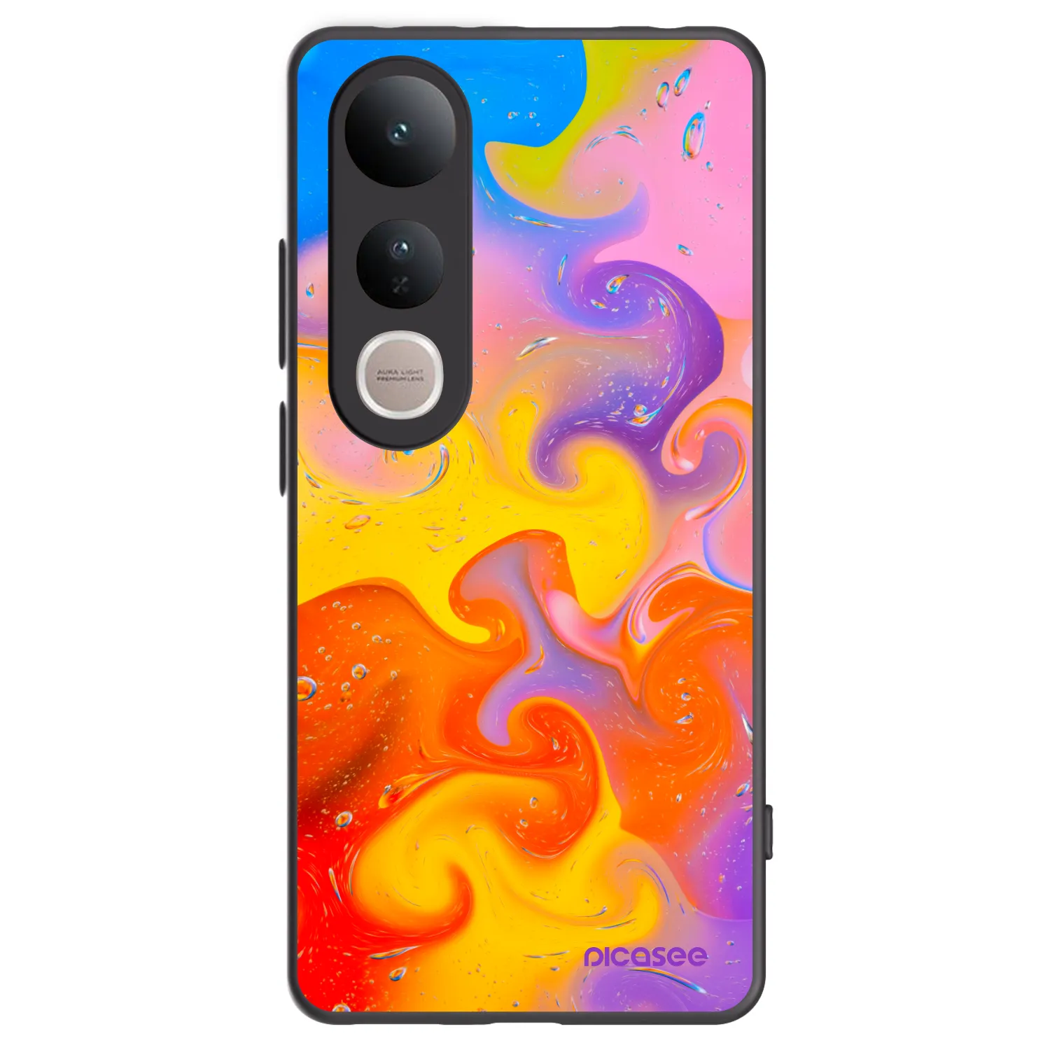 Picasee crna silikonska maskica za Vivo V50 Lite 5G - Bubbles