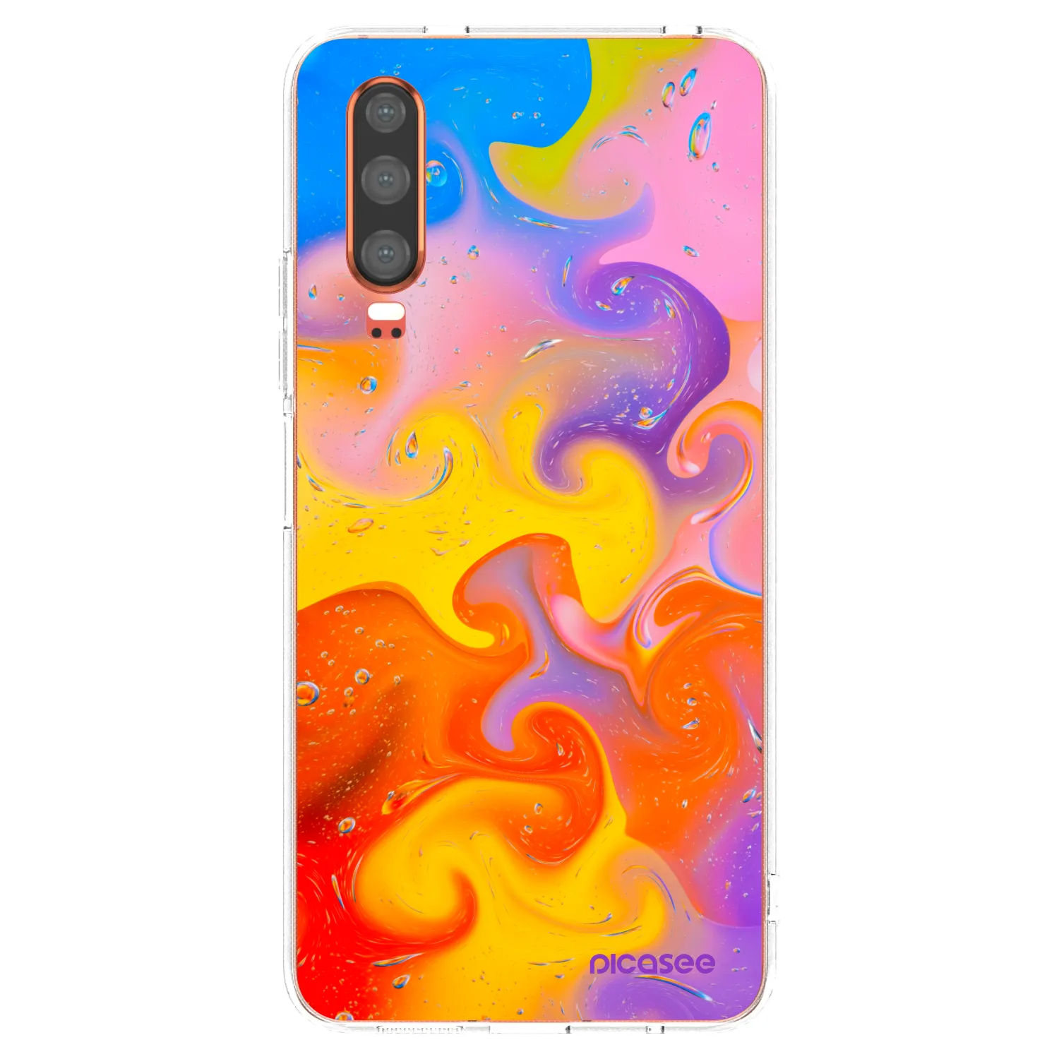 Picasee silikonska prozirna maskica za Huawei P30 - Bubbles