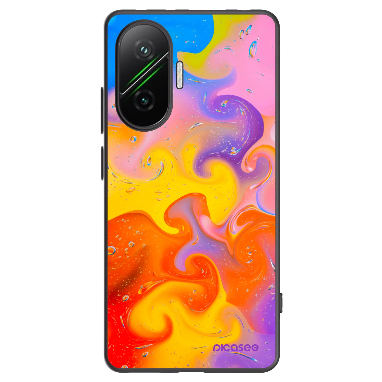 Picasee crna silikonska maskica za Xiaomi Poco F7 5G - Bubbles