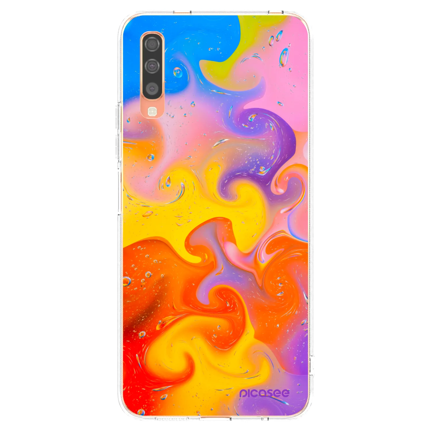 Picasee silikonska prozirna maskica za Samsung Galaxy A70 A705F - Bubbles