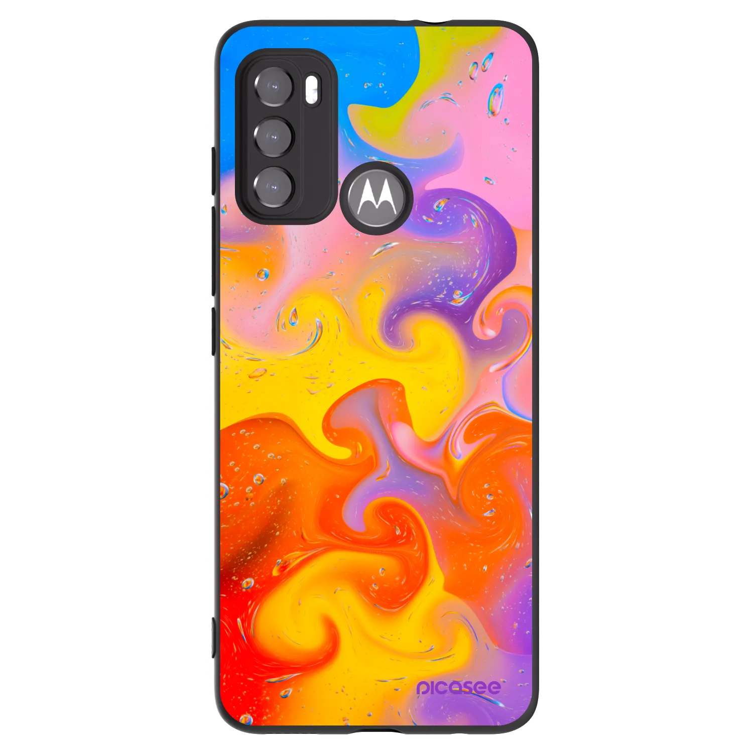 Picasee crna silikonska maskica za Motorola Edge 60 5G - Bubbles