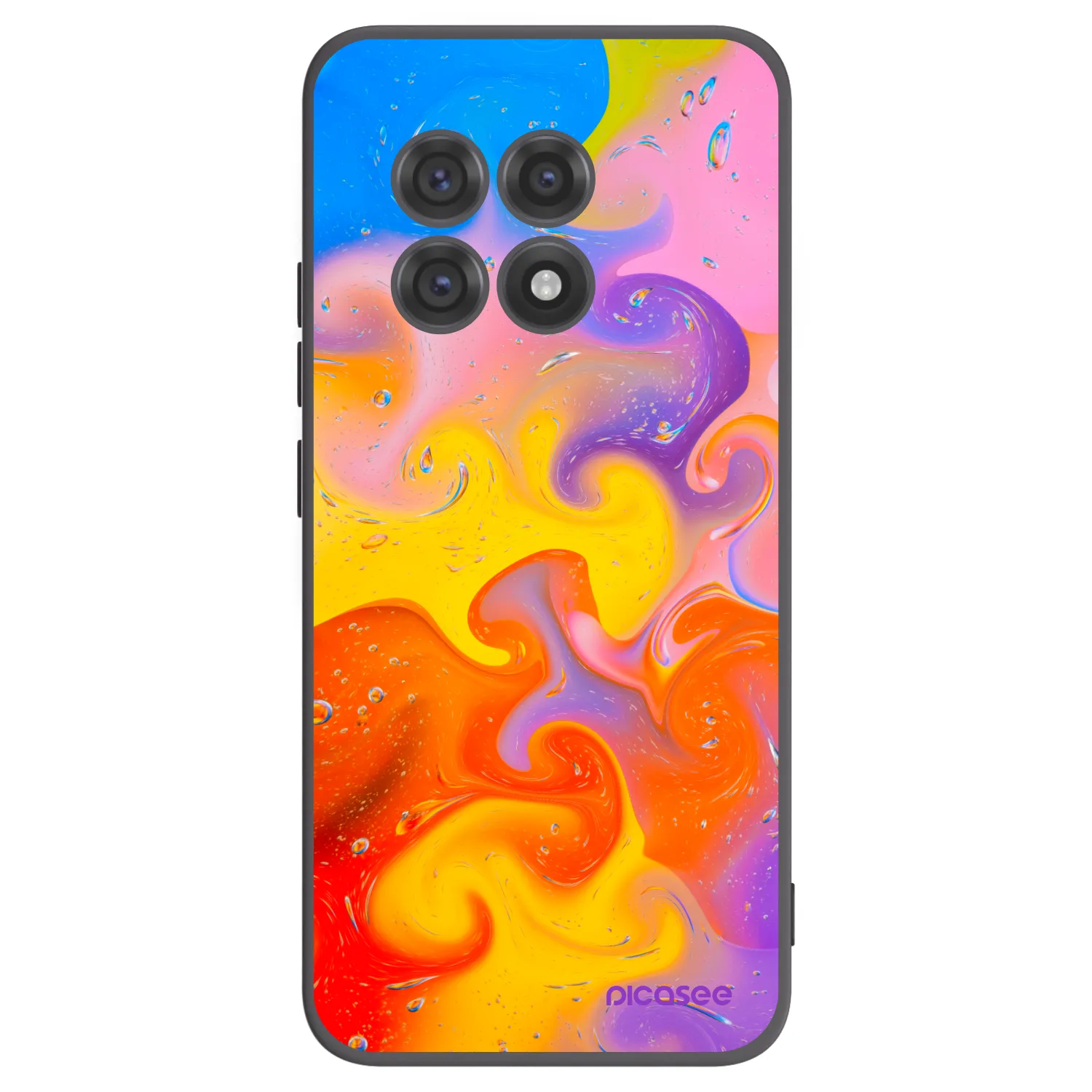 Picasee crna silikonska maskica za OnePlus 13R 5G - Bubbles