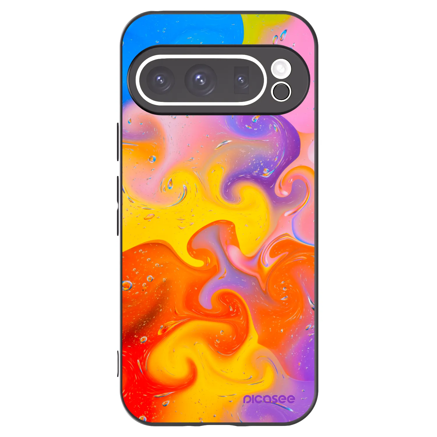 Picasee crna silikonska maskica za Google Pixel 9 Pro XL - Bubbles