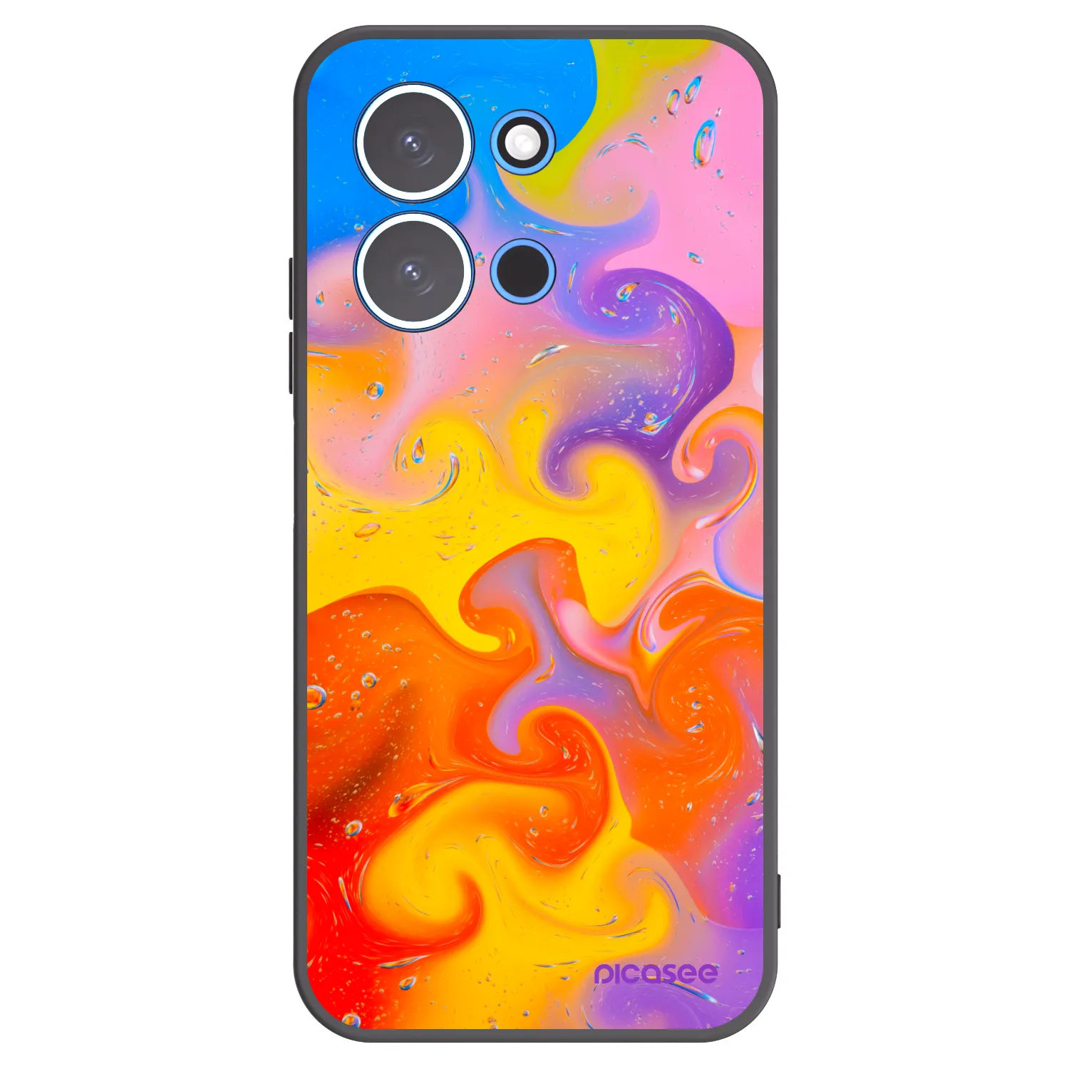 Picasee crna silikonska maskica za Xiaomi Redmi 15C 4G - Bubbles