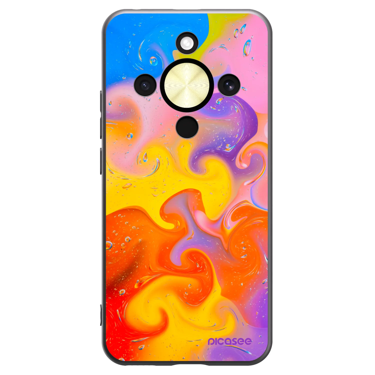 Picasee crna silikonska maskica za Honor Magic8 Lite 5G - Bubbles