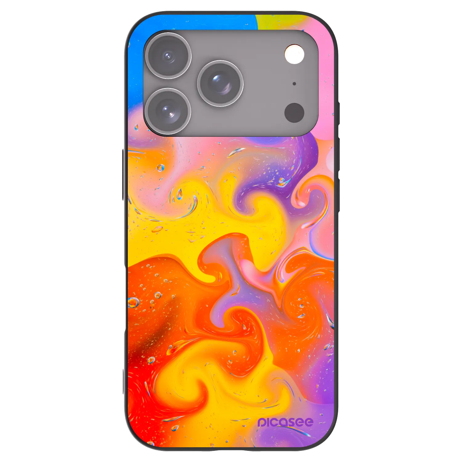 Picasee crna silikonska maskica za Apple iPhone 18 Pro - Bubbles