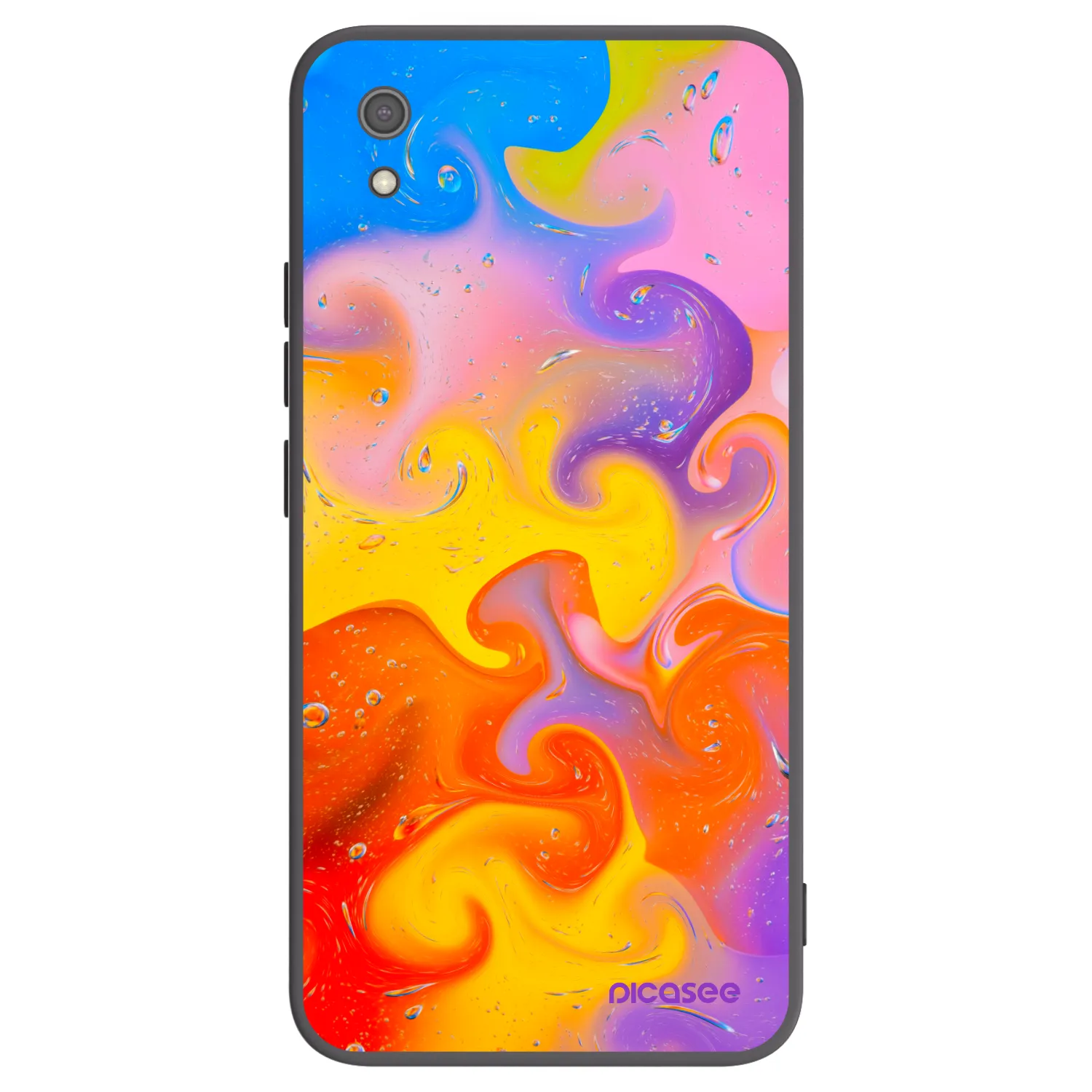 Picasee crna silikonska maskica za Xiaomi Redmi 7A - Bubbles