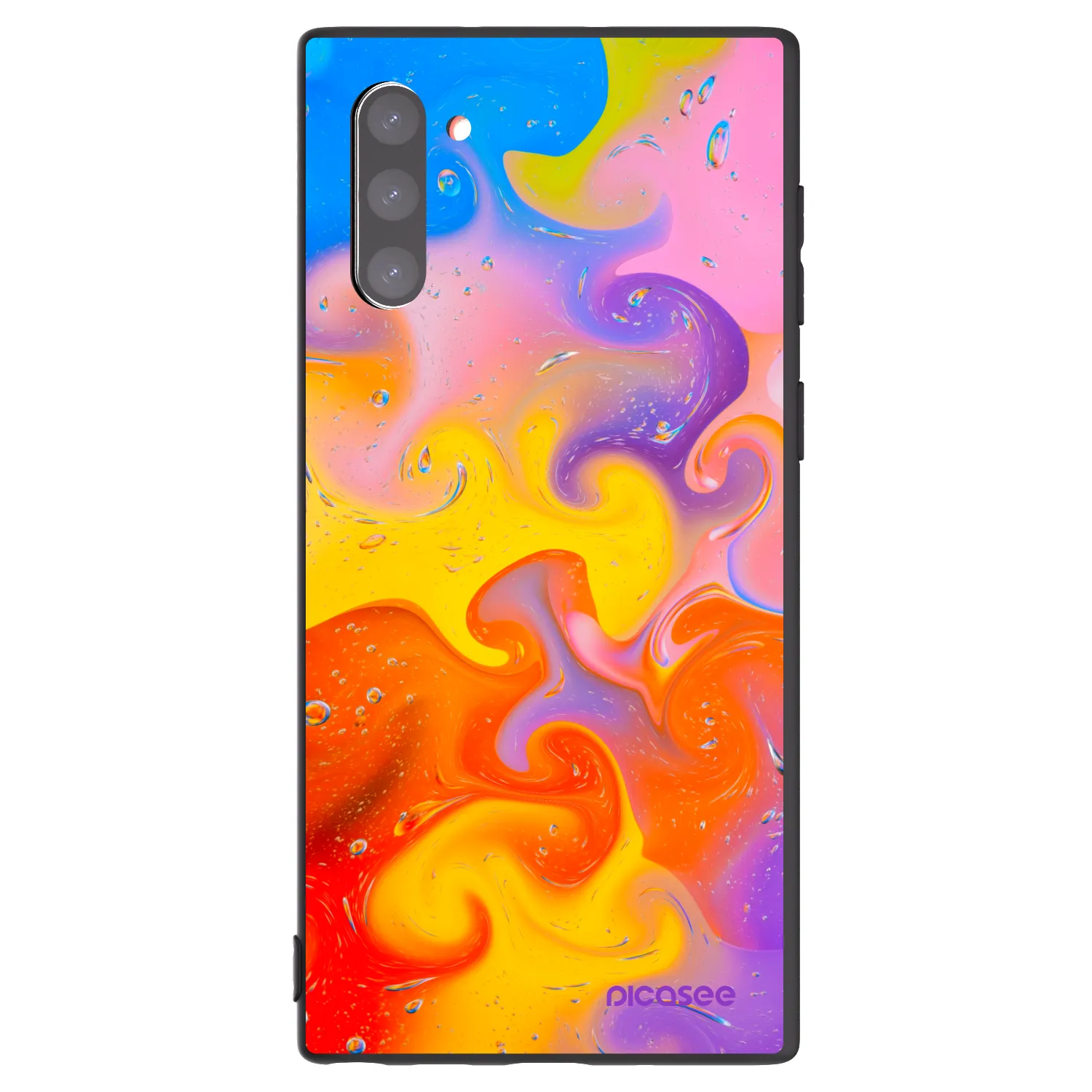Picasee crna silikonska maskica za Samsung Galaxy Note 10 N970F - Bubbles