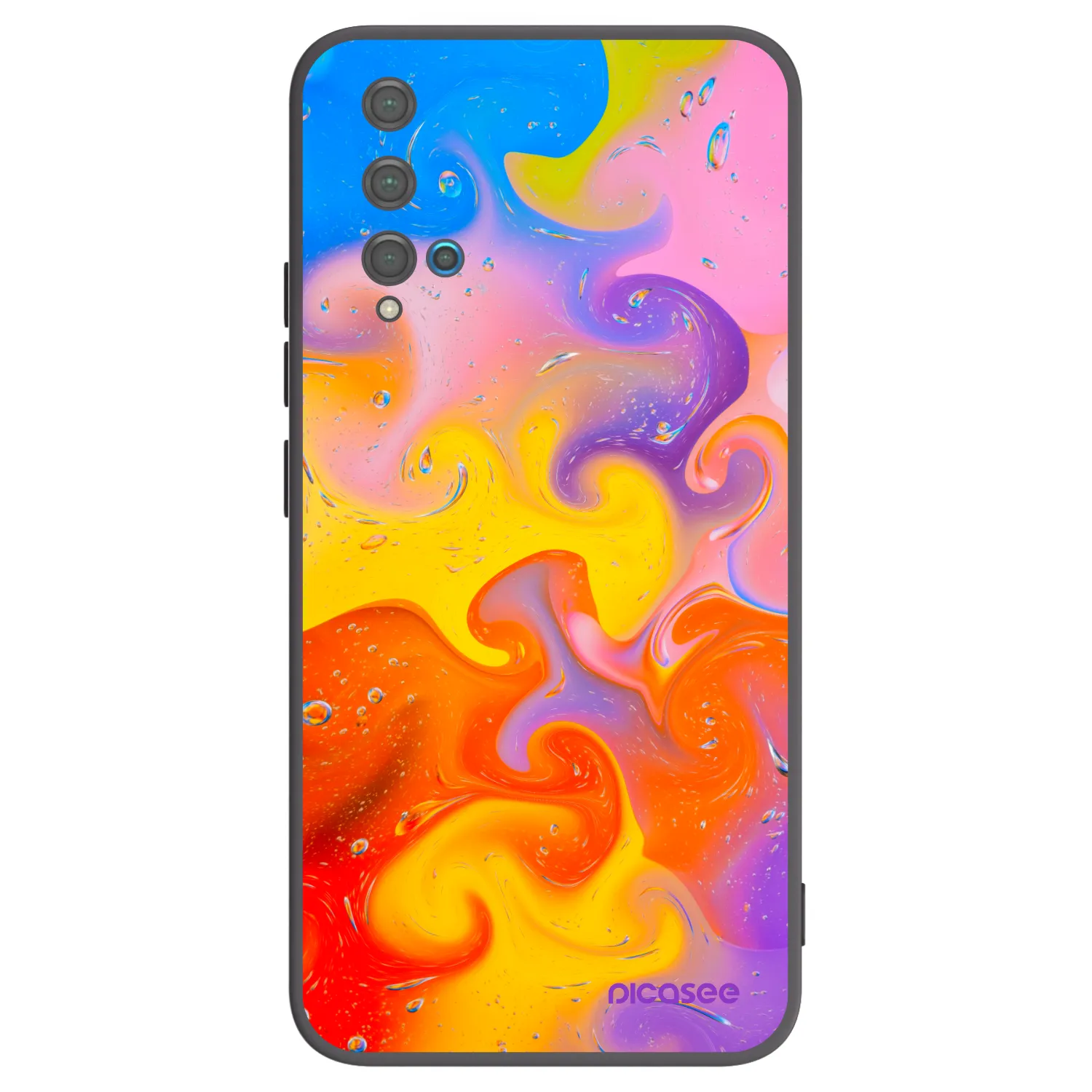 Picasee crna silikonska maskica za Huawei Nova 5T - Bubbles