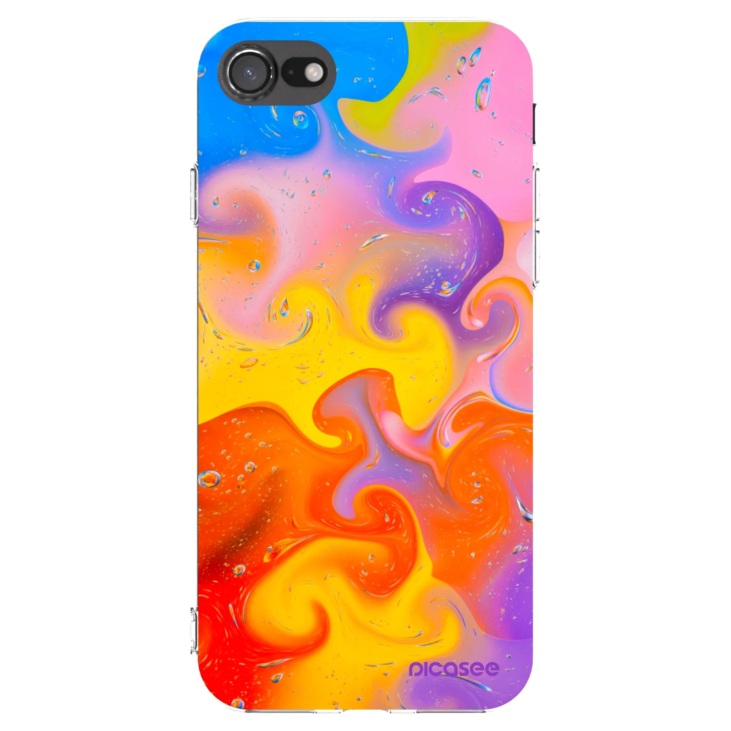 Picasee silikonska prozirna maskica za Apple iPhone SE 2020 - Bubbles