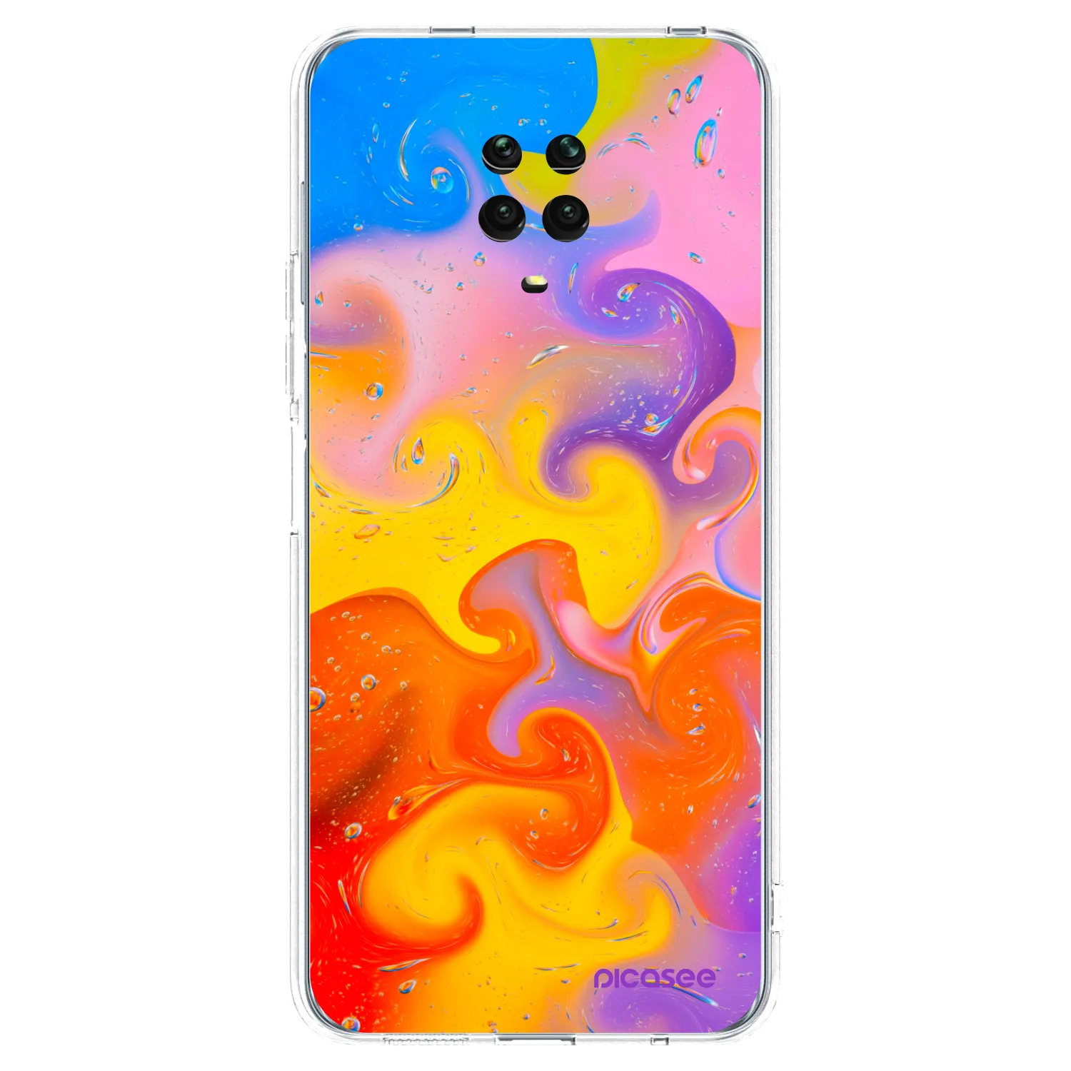 Picasee silikonska prozirna maskica za Xiaomi Redmi Note 9 Pro - Bubbles