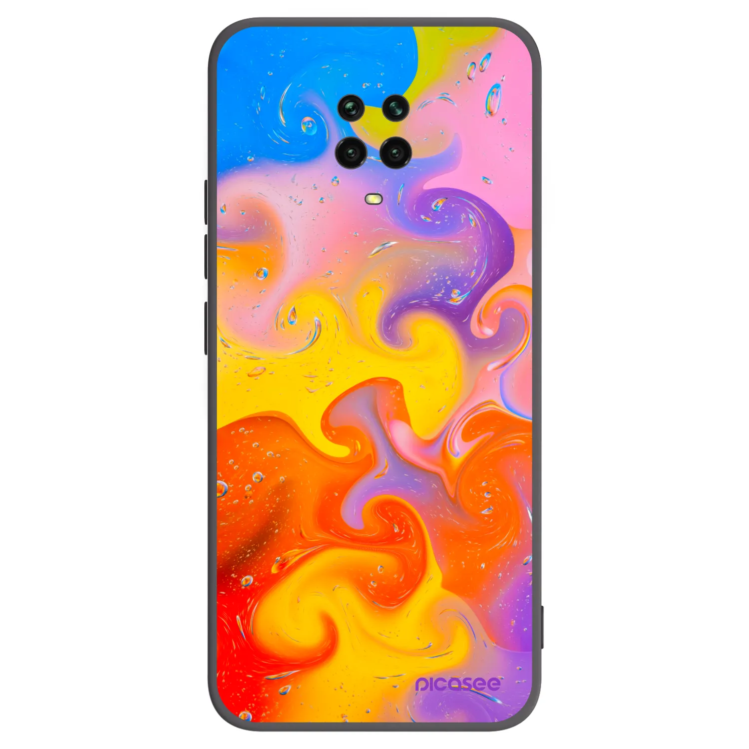 Picasee crna silikonska maskica za Xiaomi Redmi Note 9 Pro - Bubbles