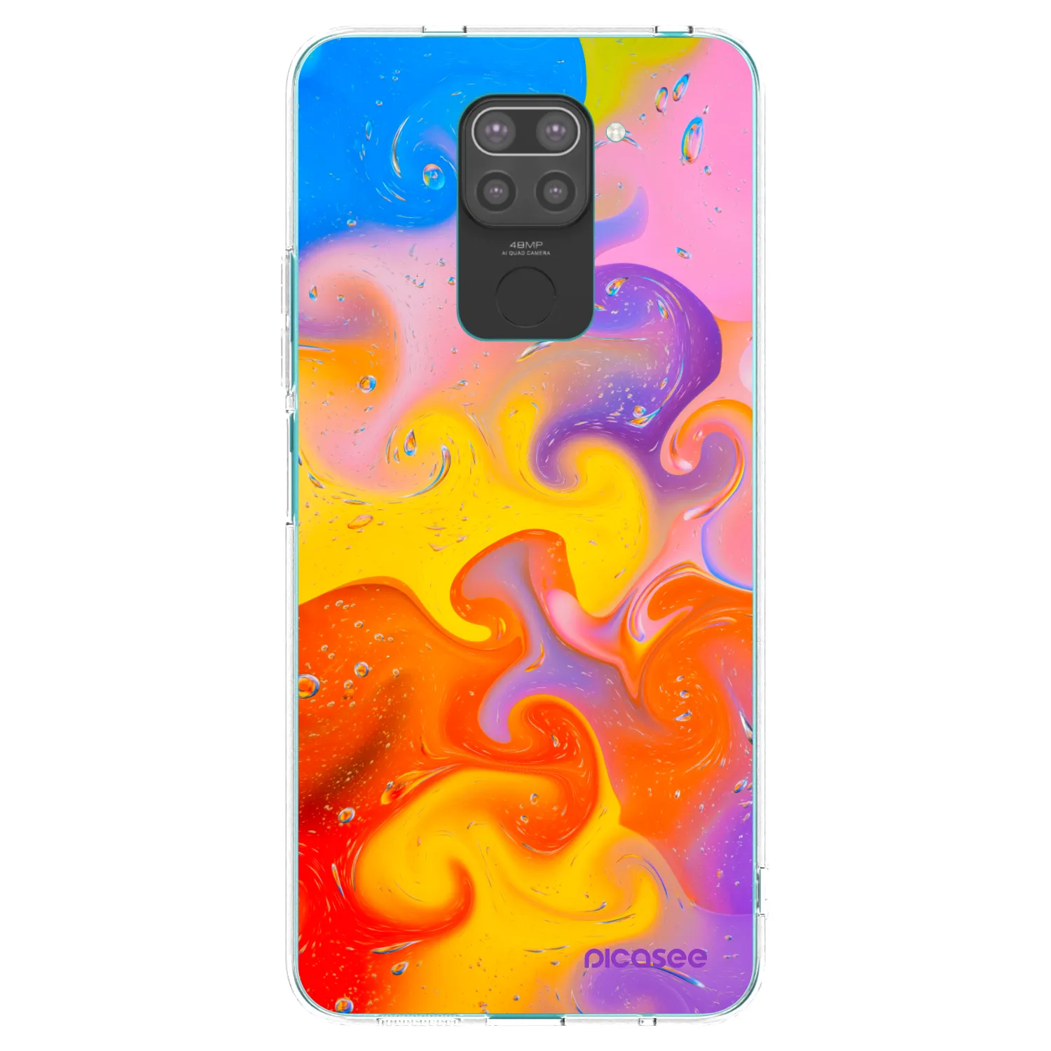 Picasee crna silikonska maskica za Xiaomi Redmi Note 9 - Bubbles