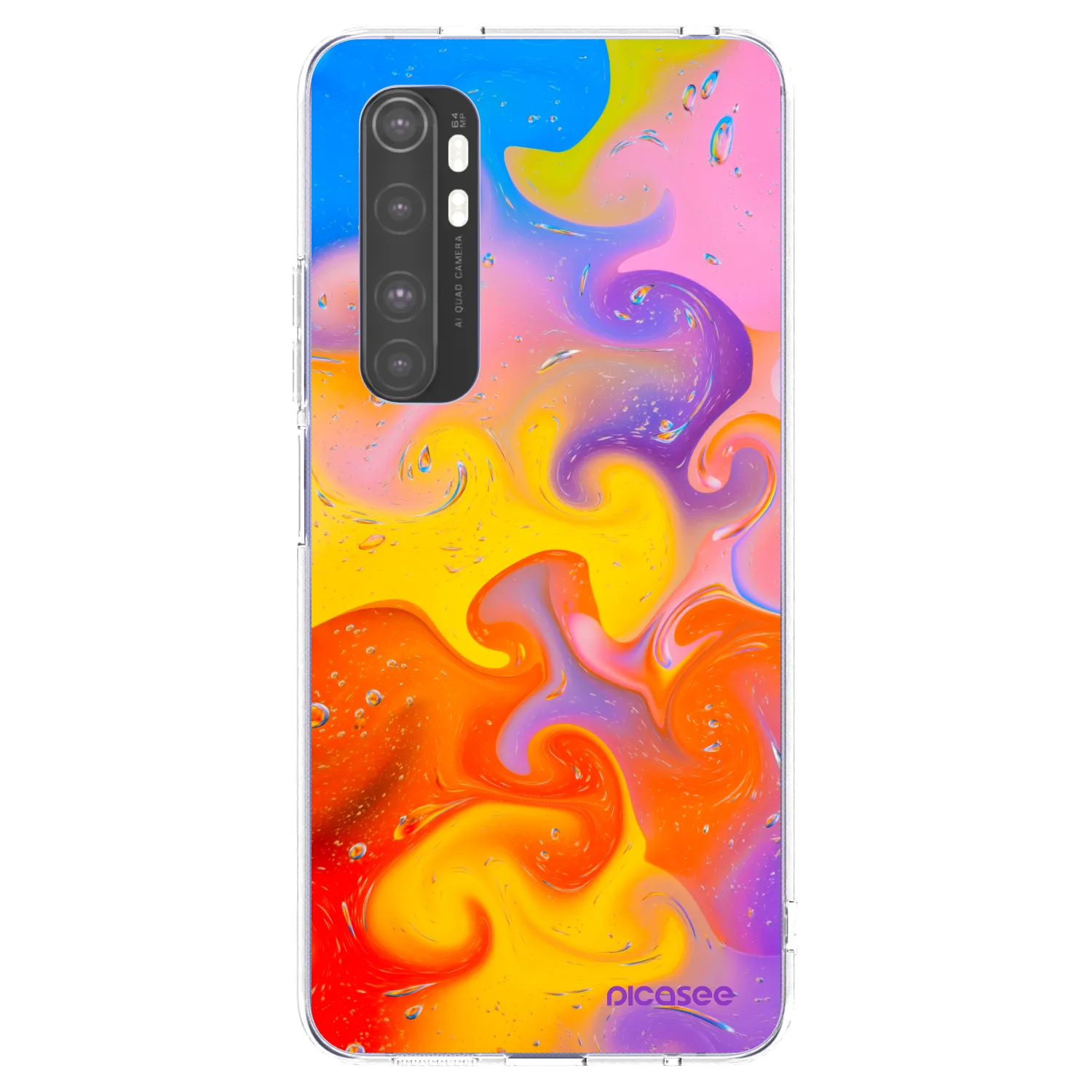 Picasee silikonska prozirna maskica za Xiaomi Mi Note 10 Lite - Bubbles