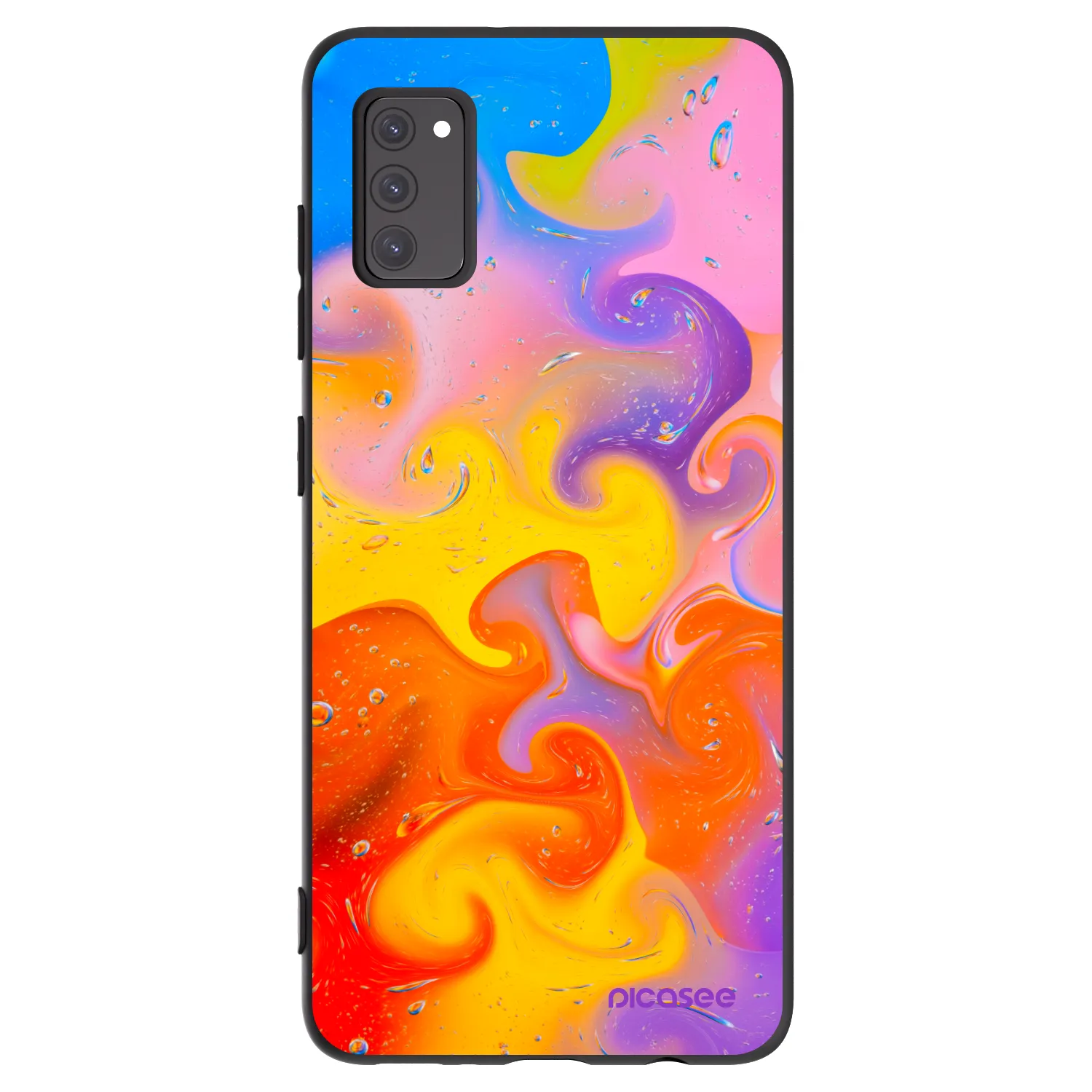 Picasee crna silikonska maskica za Samsung Galaxy A41 A415F - Bubbles