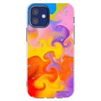 Picasee silikonska prozirna maskica za Apple iPhone 12 mini - Bubbles