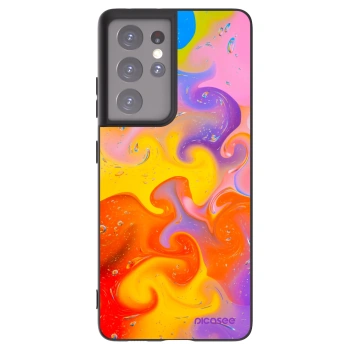 Picasee crna silikonska maskica za Samsung Galaxy S21 Ultra 5G G998B - Bubbles