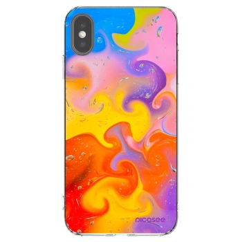 Picasee silikonska prozirna maskica za Apple iPhone XS Max - Bubbles