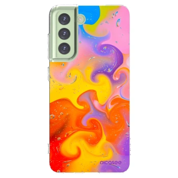 Picasee silikonska prozirna maskica za Samsung Galaxy S21 FE 5G - Bubbles