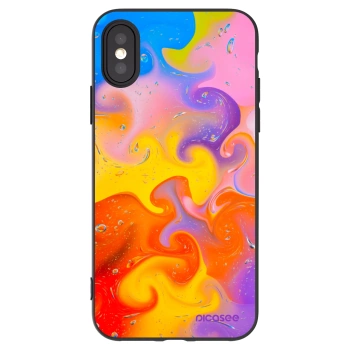 Picasee crna silikonska maskica za Apple iPhone X/XS - Bubbles