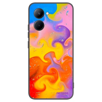 Picasee crna silikonska maskica za Realme C33 (2023) - Bubbles