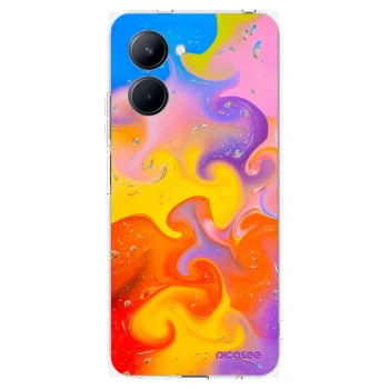 Picasee silikonska prozirna maskica za Realme C33 (2023) - Bubbles