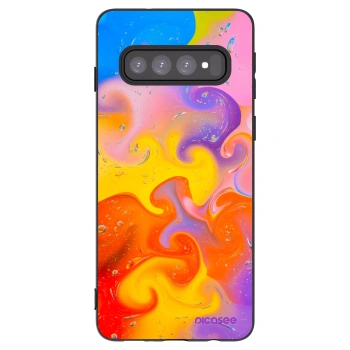 Picasee crna silikonska maskica za Samsung Galaxy S10 G973 - Bubbles