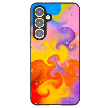 Picasee crna silikonska maskica za Samsung Galaxy S24 FE S721B - Bubbles