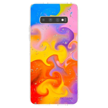 Picasee silikonska prozirna maskica za Samsung Galaxy S10 Plus G975 - Bubbles