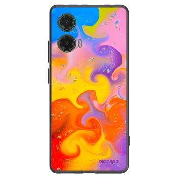 Picasee crna silikonska maskica za Motorola Moto G35 5G - Bubbles