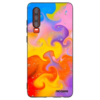 Picasee crna silikonska maskica za Huawei P30 - Bubbles