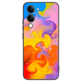 Picasee crna silikonska maskica za Vivo Y29s 5G - Bubbles