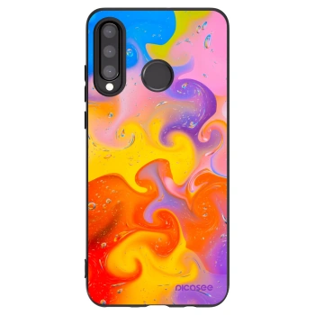 Picasee crna silikonska maskica za Huawei P30 Lite - Bubbles