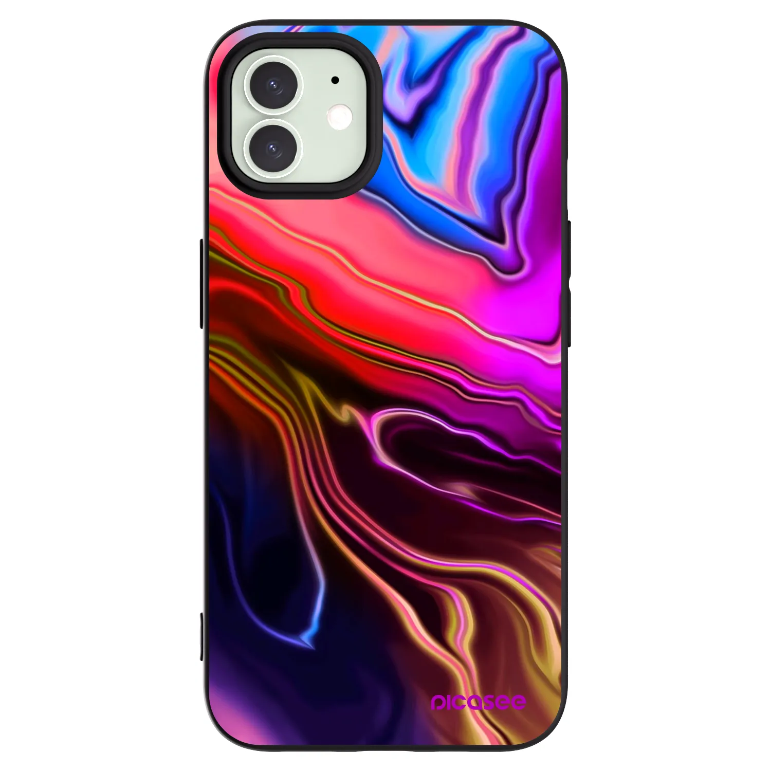 Picasee crna silikonska maskica za Apple iPhone 12 Pro - Electric