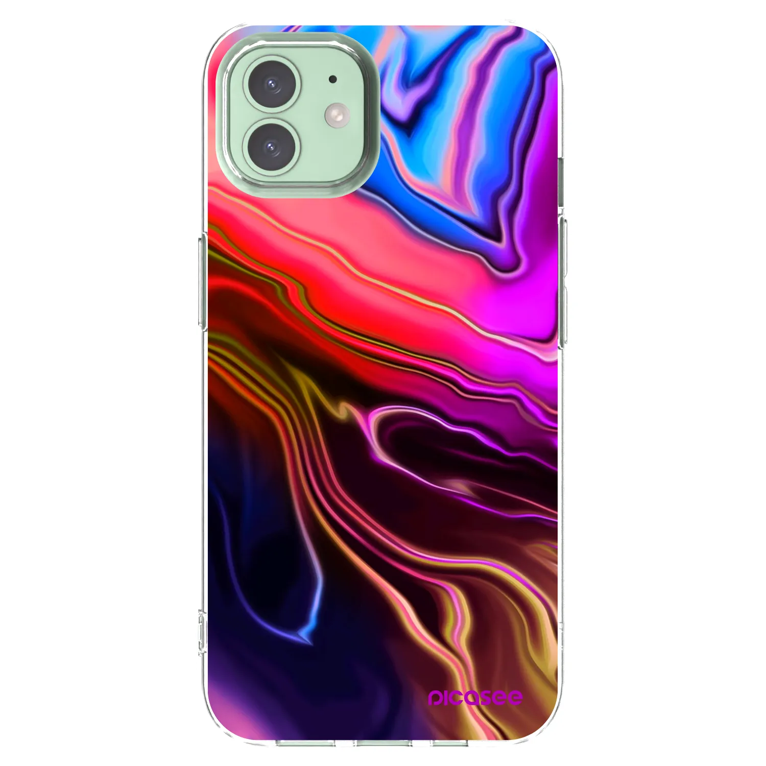 Picasee silikonska prozirna maskica za Apple iPhone 12 Pro - Electric