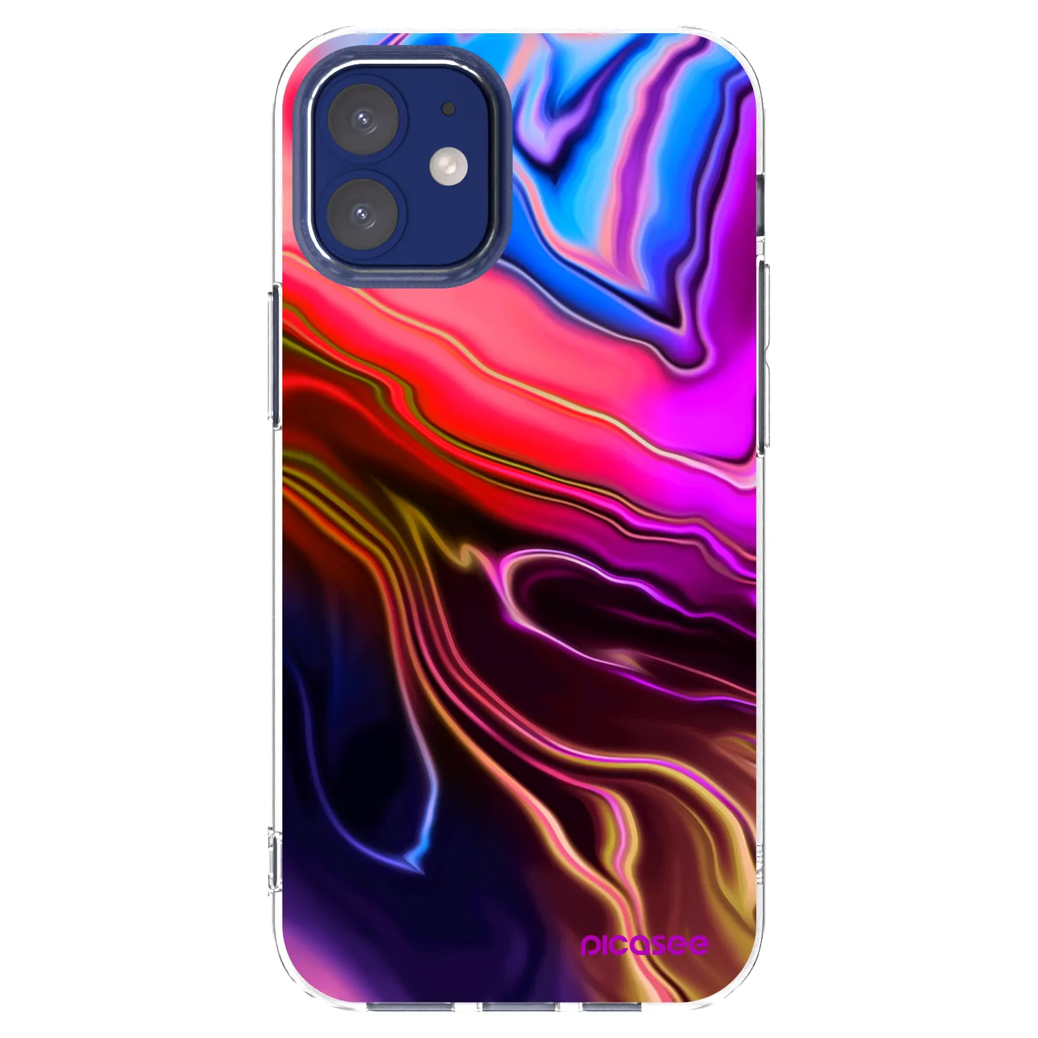 Picasee silikonska prozirna maskica za Apple iPhone 12 mini - Electric