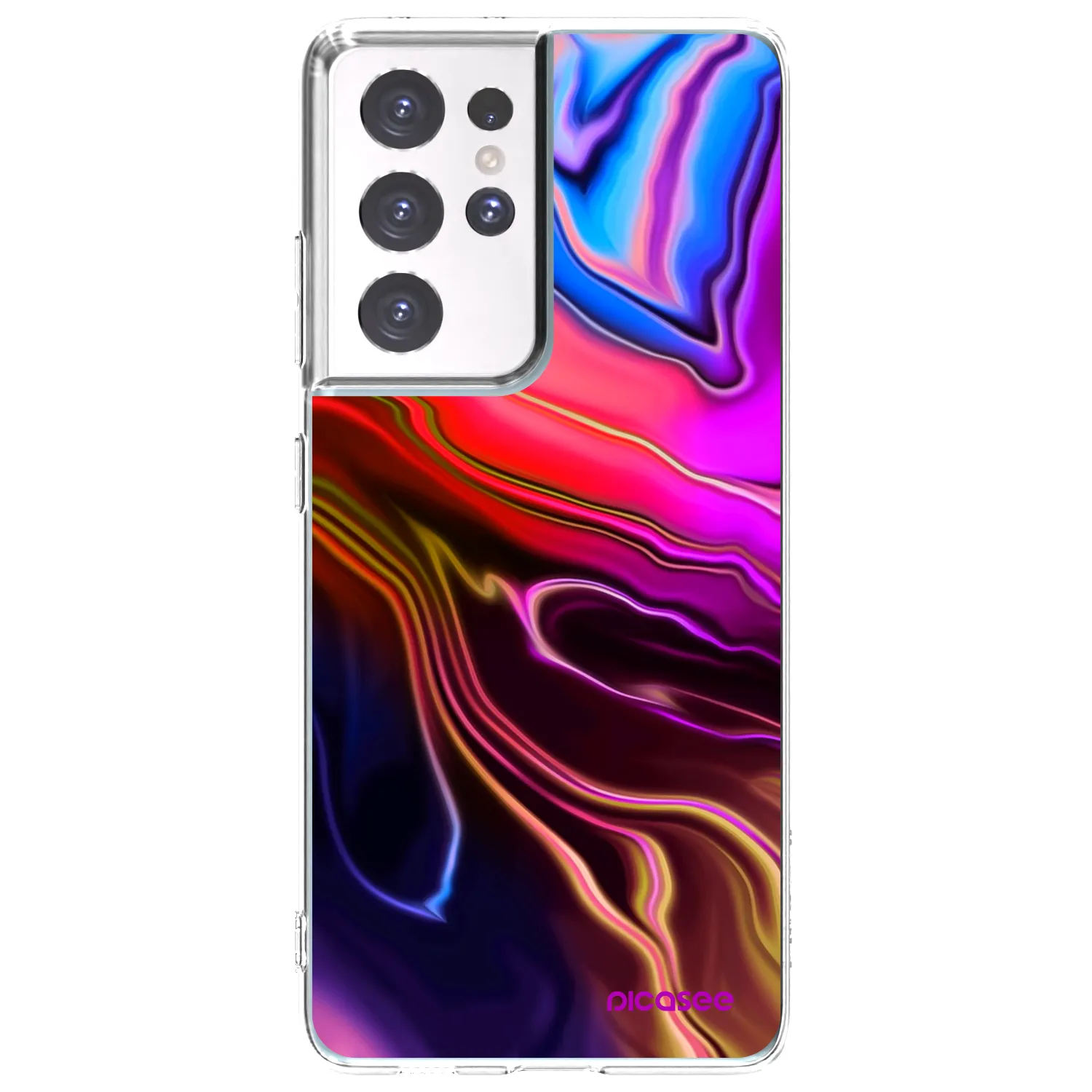 Picasee silikonska prozirna maskica za Samsung Galaxy S21 Ultra 5G G998B - Electric