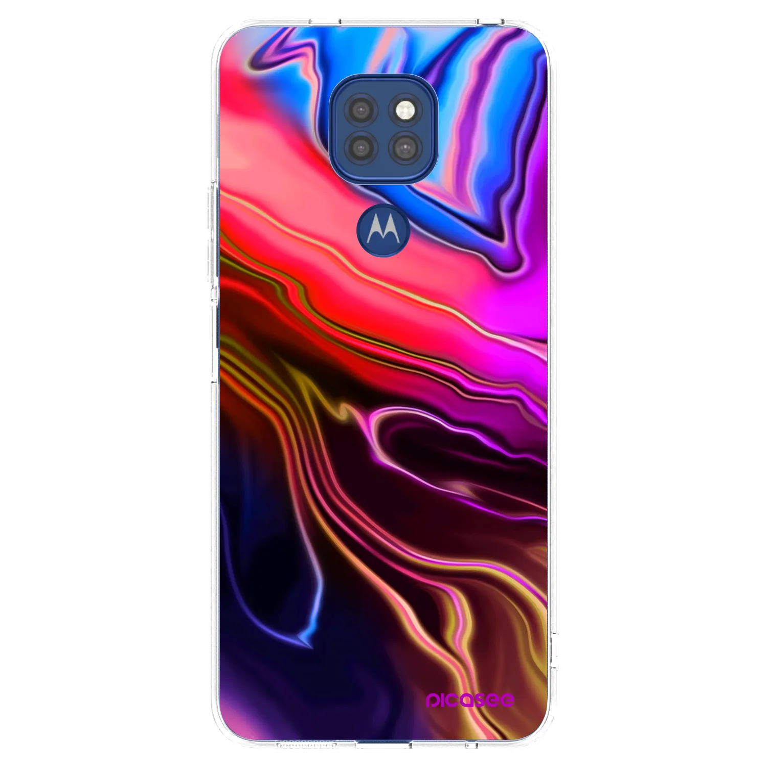 Picasee silikonska prozirna maskica za Motorola Moto G9 Play - Electric