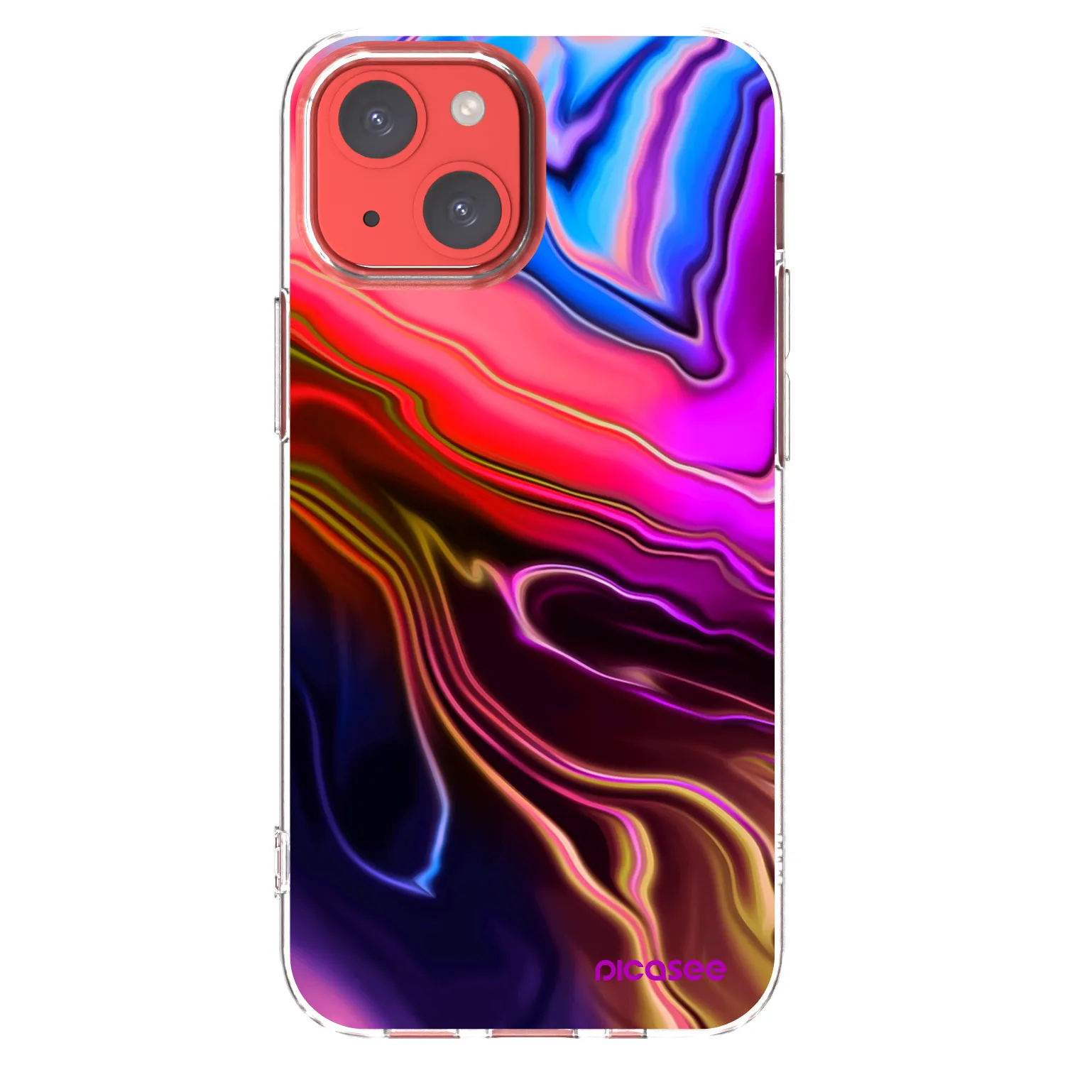 Picasee silikonska prozirna maskica za Apple iPhone 13 mini - Electric