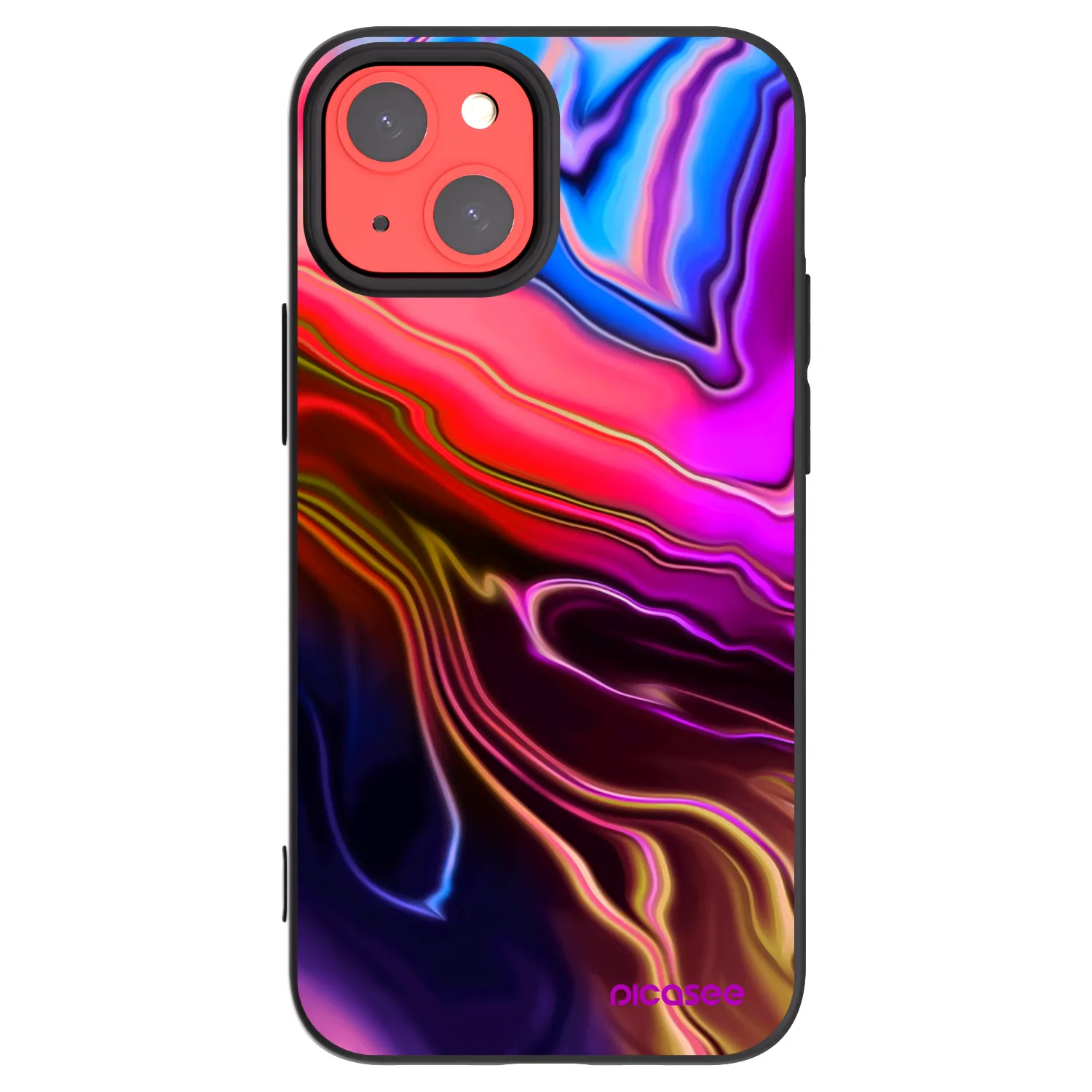 Picasee crna silikonska maskica za Apple iPhone 13 mini - Electric
