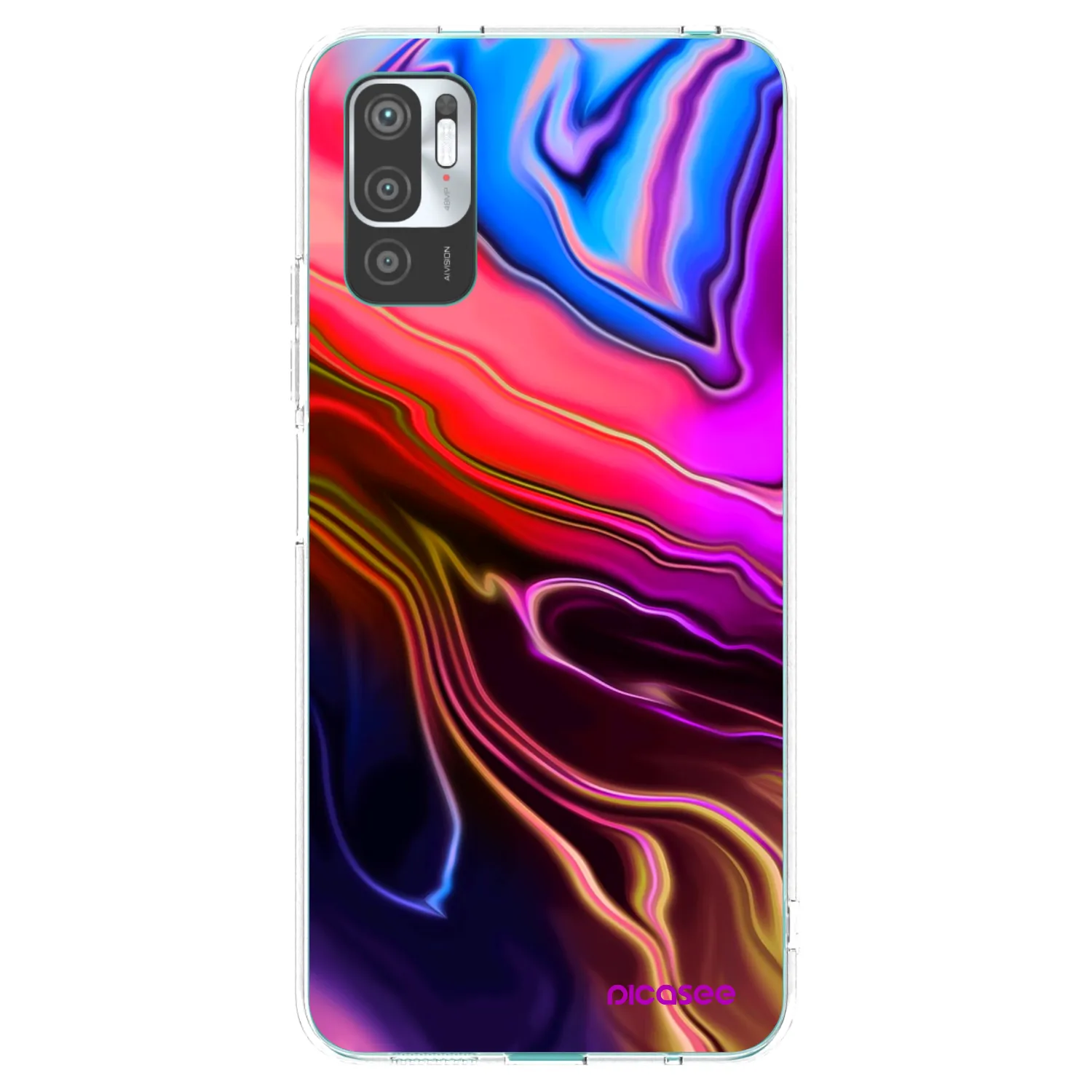 Picasee silikonska prozirna maskica za Xiaomi Redmi Note 10 5G - Electric