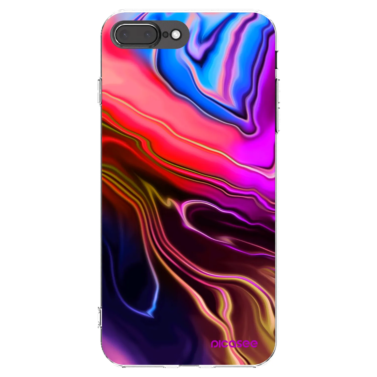 Picasee silikonska prozirna maskica za Apple iPhone 7 Plus - Electric