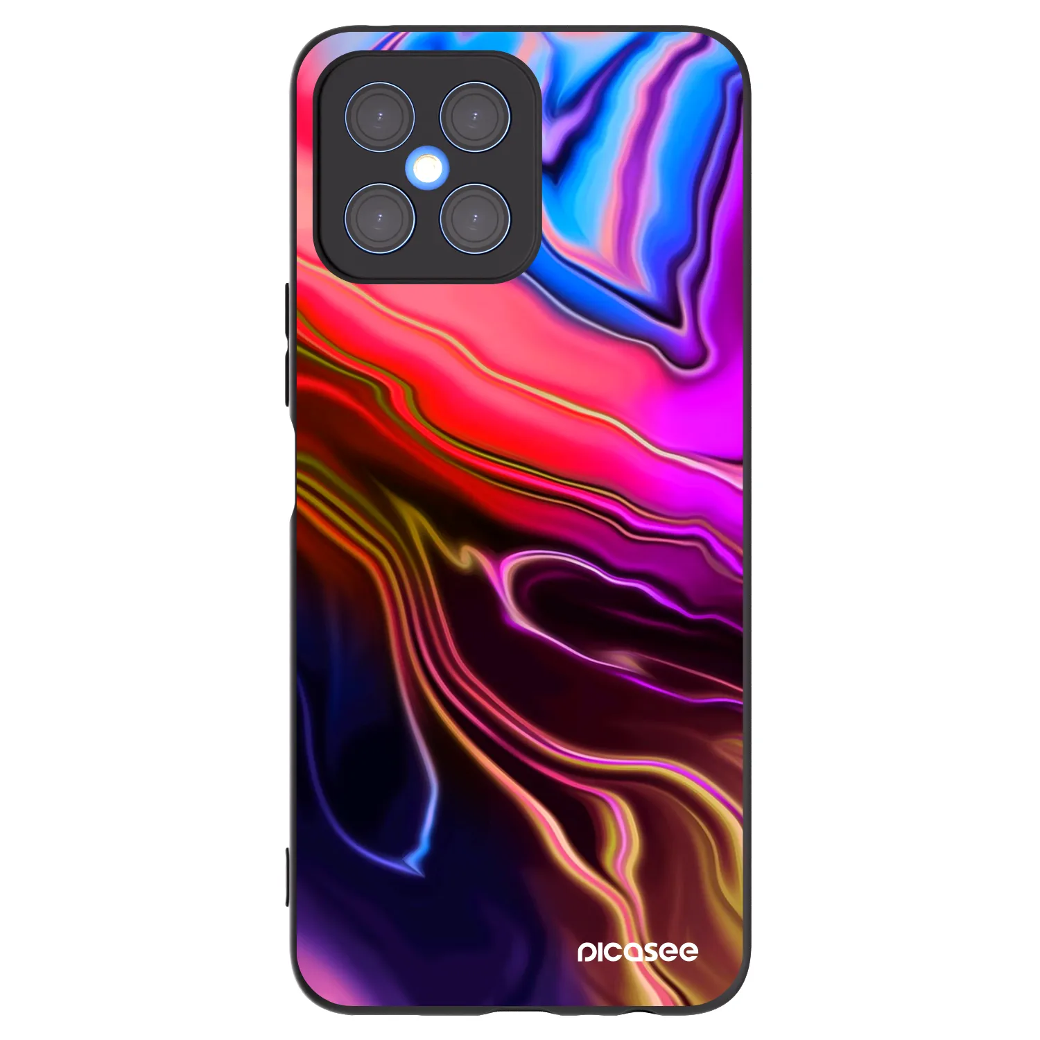 Picasee crna silikonska maskica za Honor X8 4G - Electric