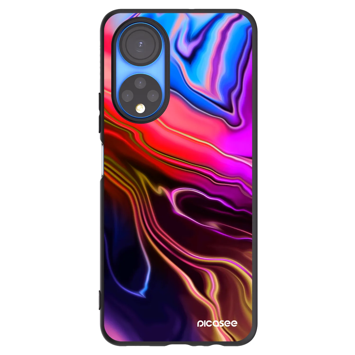 Picasee crna silikonska maskica za Honor X7 - Electric