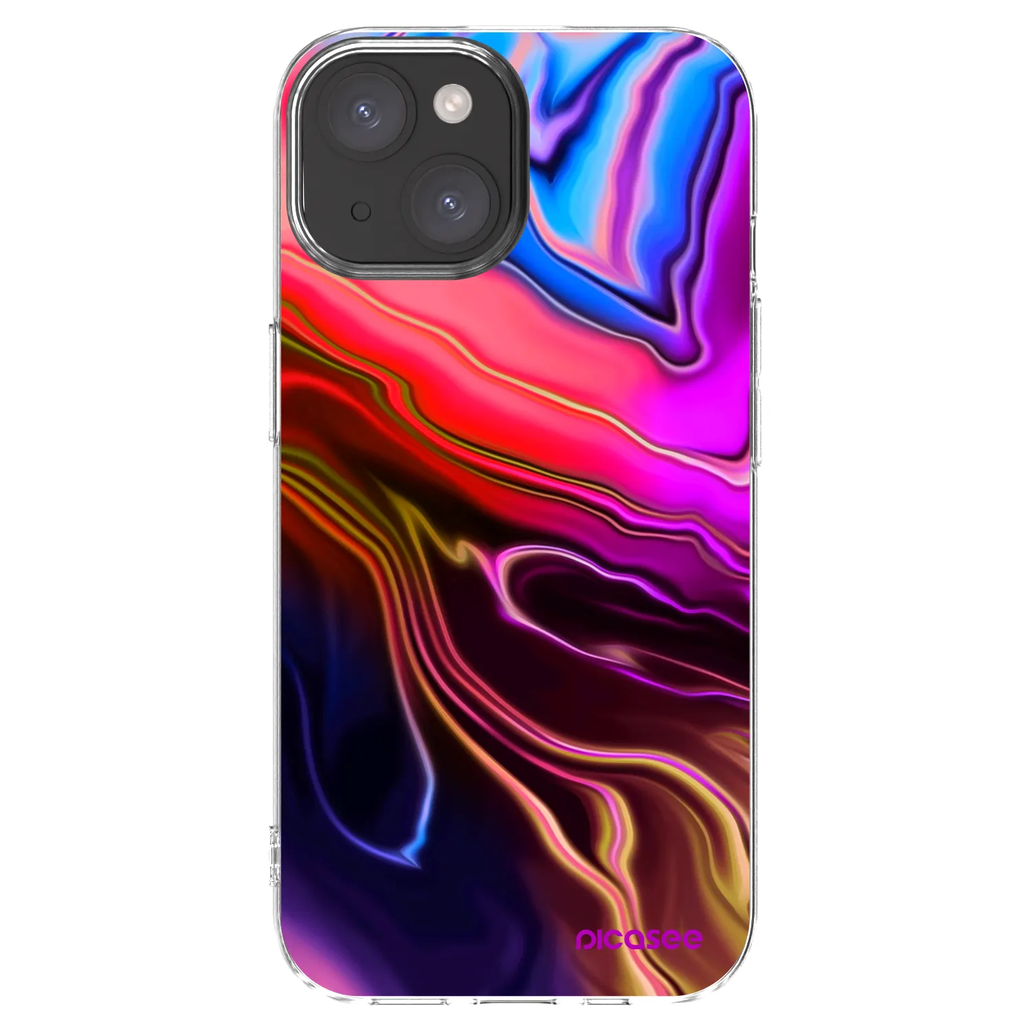 Picasee silikonska prozirna maskica za Apple iPhone 15 - Electric
