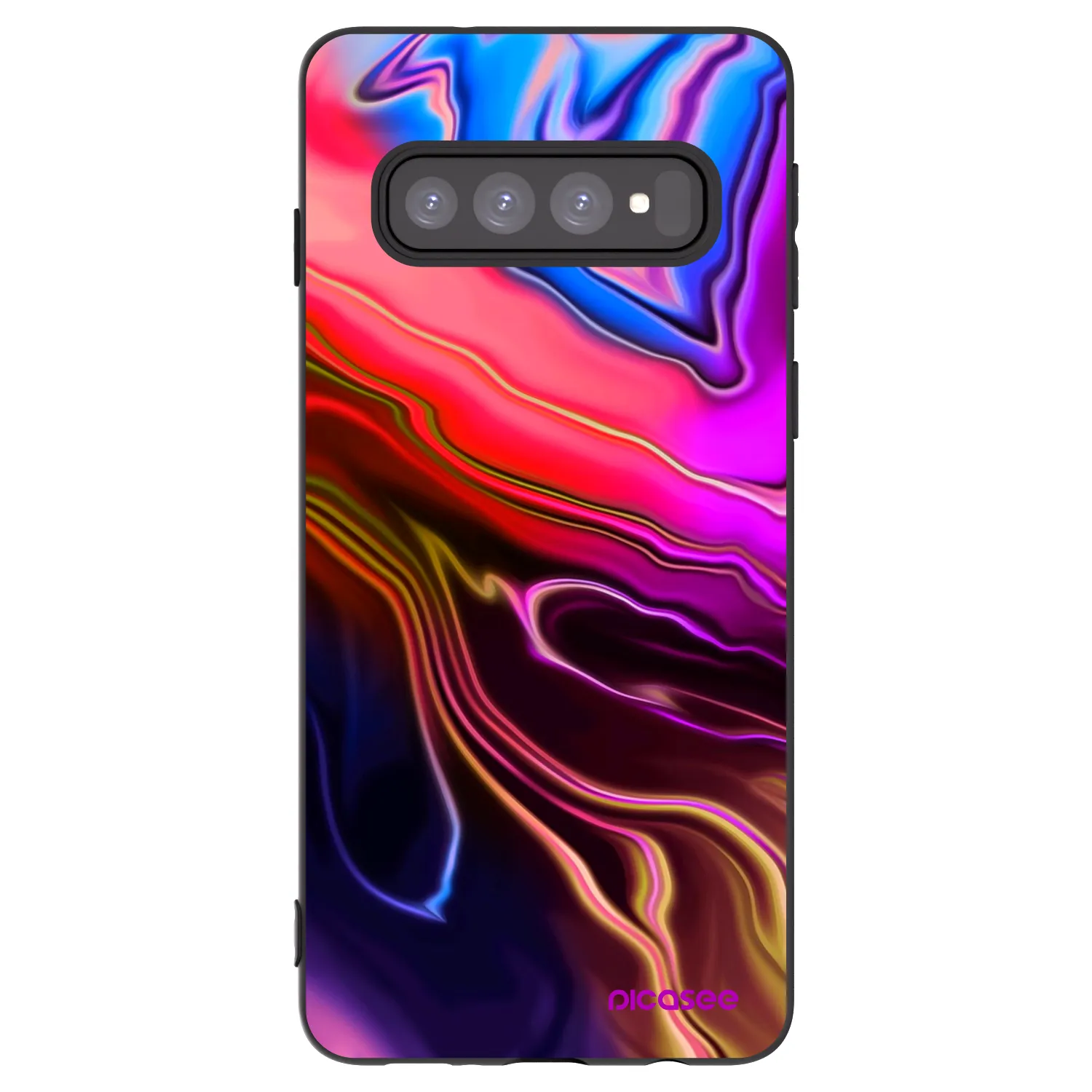 Picasee crna silikonska maskica za Samsung Galaxy S10 G973 - Electric