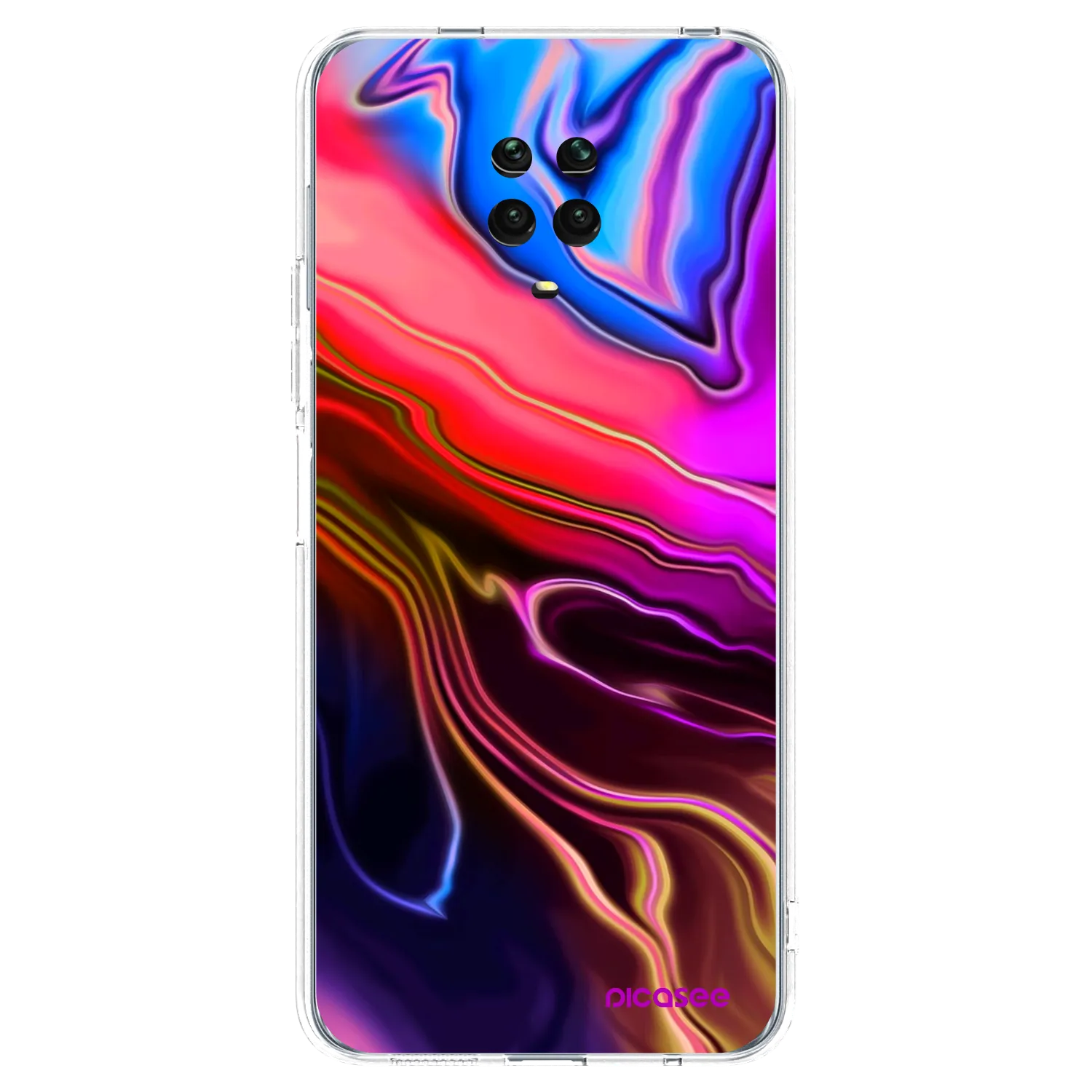 Picasee silikonska prozirna maskica za Xiaomi Redmi Note 9 Pro - Electric